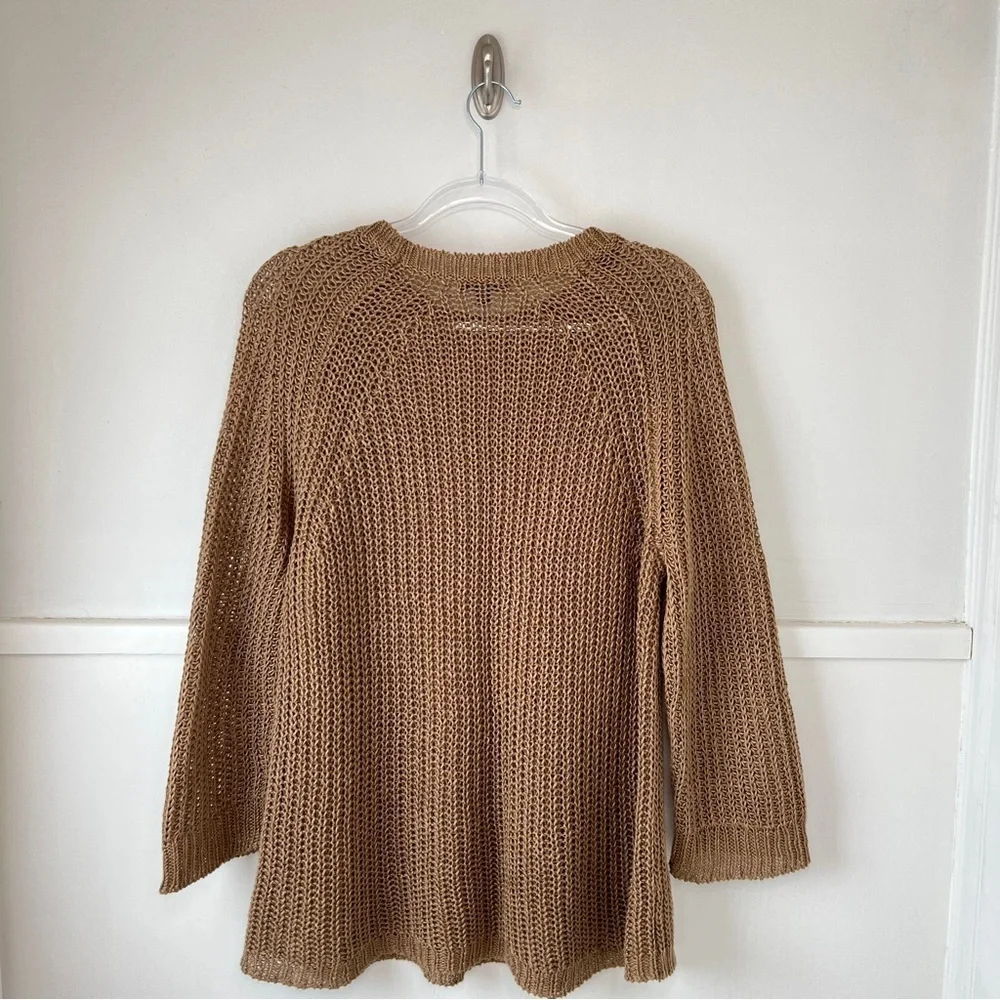 J. Crew Relaxed-Fit Tan Linen Beach Sweater